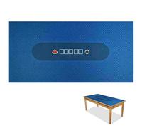 BALIKEN 84'' x 42'' Texas Hold'em Table Felt, Featuring Poker Hearts and Spades Design Perfect Size Portable and Foldable Enhance The Atmosphere. (Blue)