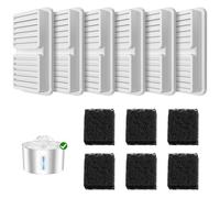 BalimoPet Animal Water Fountain Filters Replacement Kit, 6Pcs Activated Carbon and 6Pcs Foam Filter, Cat Fountain Filters Set for 2.2L/2.5L Pet Water Fountain with Triple Filtration