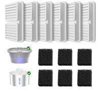 BalimoPet Animal Water Fountain Filters Replacement Kit, 6Pcs Activated Carbon and 6Pcs Foam Filter, Cat Fountain Filters Set for 2.2L/2.5L Pet Water Fountain with Triple Filtration