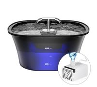 BalimoPet Cat Water Fountain for Drinking 2.5L/85oz with Dual Spouts - Automatic Cat Fountain, Ultra-Quiet Wired Pet Water Fountain with LED Light & BalimoPet Pump for Cat Water Fountain