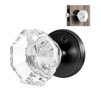 Balin Designs Clear Crystal Door Knob, Glass Door Knobs Interior Non-Locking Set, Antique Decorative Vintage Style for Hallway, Closet, Passage Doors, 1 Pack