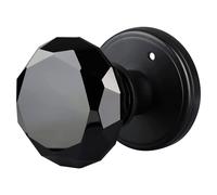 Balin Designs Crystal Doorknobs - Matte Black Round Glass Passage Set - Fits 1-3/8 to 1-3/4 Inch Doors - B08LK69H85