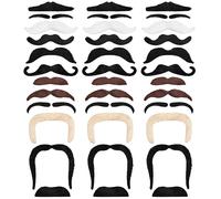 Balinco 36-Piece Self-Adhesive Moustache Adhesive Beards as a perfect accessory for ladies and men's costumes for carnival/fancy dress party