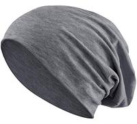 Balinco Jersey Cotton Elastic Long Slouch Beanie Unisex Hat Heather in 35 Assorted Colours (3) (Heather Dark Grey)