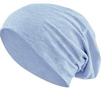 Balinco Jersey Cotton Elastic Long Slouch Beanie Unisex Hat Heather in 35 Assorted Colours (3) (Heather Light Blue)