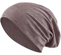 Balinco Jersey Cotton Elastic Long Slouch Beanie Unisex Hat Heather in 35 Assorted Colours (3) (Heather Brown)