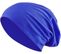 Balinco Jersey Cotton Elastic Long Slouch Beanie Unisex Hat Heather in 35 Assorted Colours (3) (Royal Blue)