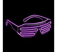Balinco LED glasses with 3 flash modes - perfect as techno DJ | festival | Halloween | carnival | fancy dress costume (purple)