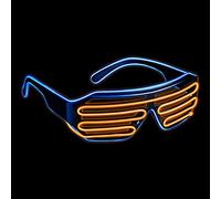 Balinco LED glasses with 3 flash modes - perfect for techno DJ | festival | Halloween | carnival | fancy dress as a complement to the outfit or costume (blue/orange)