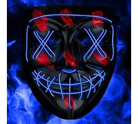Balinco LED mask with 3 light modes - perfect for techno DJ | Halloween | cosplay | carnival | scary mask | neon mask | as an addition to a horror costume (blue)
