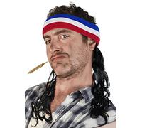 Balinco Mullet Headband with Hair Headband Hillbilly Headband Chav Wig Chav Wig Pimp (Black)