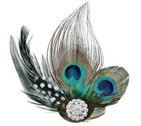 Balinco Peacock Feathers Headdress Women's 20s Hair Accessories, Elegant Charleston & Flapper Accessory, Feather Headband 1920s, Carnival, Fancy Dress