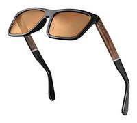Balinco® polarised sunglasses (handmade) with rectangular lenses & bamboo temples - suitable for men & women - protects against UV rays or reflections - in practical accessory set