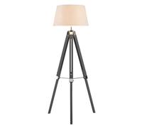 baline cream fabric shade floor lamp with grey tripod base