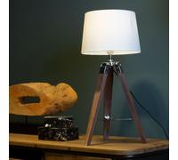 baline natural fabric shade table lamp with brown tripod base