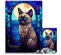 Balinese Cat Abstract Stai Puzzle 1000 Pieces Jigsaw Puzzles for Adults Perfect for Family Fun on Christmas Thanksgiving Birthdays & Easter 1000 PCS(75x50cm)