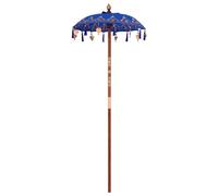 Balinese Parasol Cotton, Solid Wood and Bamboo Patio Umbrella Outdoor vidaXL