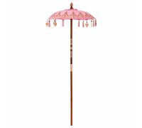 Balinese Parasol Cotton, Solid Wood and Bamboo Patio Umbrella Outdoor vidaXL