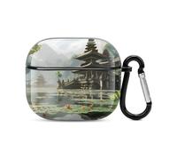 Balinese Temple Bluetooth Headset Cover Hard Shell Earbuds Case Protective Cover Compatible with Airpods 3