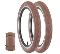 BALINGE 20 inch Bike tire 2 Pack 20 x 2.125 20 BMX Folding Replacement Tires Fits Most Kids Bikes,20 in Bike tire,Brown - 2 Tires