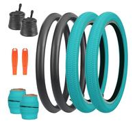 BALINGE 20 x 2.125 Bike tire with Tube 2 Pack 20 Bike tire Kids Bike Folding Replacement Tires Fits Most Kids Bikes,BMX Tires 20 inch,Sky Blue/2 Tires 2 Tubes 2 Levers, 20 Inch