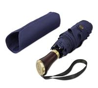 Balios Compact Travel Umbrella, Mini Pocket, Windproof, Large Canopy, Ultra-Comfortable Rosewood Handle, Foldable, 10.6 inches, for Men and Women, Handbag, Lightweight, 9.26 oz, Aluminum Rib,