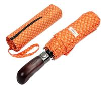 Balios Folding Umbrella Real Wood Handle Pimlico Red Orange