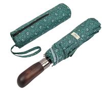 Balios Folding Umbrella Real Wood Handle Walnuts Alpine Green