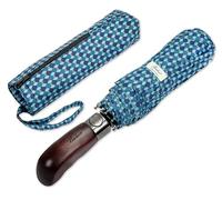 Balios Folding Umbrella Wood Handle Auto Open Close Vented Canopy Kimono Navy Sea Blue