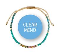 BALIPURA - Clear Mind Aura Bracelet Gift for Women (2mm Small Beads) - Beaded Crystals Apatite, Color Tourmaline and Turquoise, 925 Solid Silver Spacer - Precious Gemstones Healing Crystal