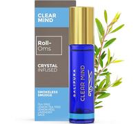 BALIPURA - Clear Mind (Space Clearing) Natural Crystal Roller Ball with Clear Quartz - Essential Oil Blends - for Women, Men, 8ml Each