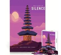 Bali's Day of Silence Illustration Jigsaw Puzzles 1000 Piece for Adults Brain Memory Soothing Downtime Tight Lock Best Gift (38x52cm)