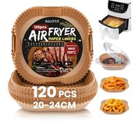 BALITTA 120 Pieces Baking Paper, 20CM Square for Air Fryer, Non-stick Disposable Paper Liner for 5-7L Air Fryer, Stove, Oven, Microwave