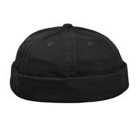 Balke Docker Cap | Pure Cotton Shell | Stone Washed Look | Adjustable One Size | Summer/Winter, Black, One Size