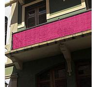 Balkon Cover UV Protection Windbreak Weather Resistant Garden Shade 75% UV Block Fabric 85x600cm Pink Red Balcony Screen for Outdoor Privacy and Comfort