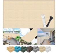 Balkon Sichtschutz 4.5x6m, UV-Schutz, Schimmelresistent, ohne Bohren, langlebig, anpassbare Farben, vielseitig für Garten & Terrasse, atmungsaktives Stoffmaterial, Beige