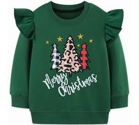 Balkorith Girls Christmas Tree Sweatshirt Ugly Christmas Jumper Kids Pullover Long Sleeve Shirts Xmas Outfit Clothes 6 Years