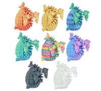 Balkwan Dragon Eggs Gift Set with Surprise Mini Winged Dragon Inside 3D Printed Articulated Crystal Toy Easter Eggs Fun Toy Christmas Basket Stuffers for Kids Boys and Girls (8pcs)