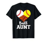 Ball Aunt Baseball Softball Basketball Funny Sport Aunt T-Shirt