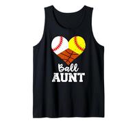 Ball Aunt Baseball Softball Basketball Funny Sport Aunt Tank Top