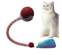 Ball Automatic Cat Toy - Smart Motion USB Sensor Activated Plaything with Elastic Mesh Ghost Tail | Interactive Predator Imitate Fun in ABS Silicone, Low Dranated with