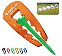 Ball Badge HeightRight Adjustable Golf Tee Height Tool - Precision Tee Height Setter for Consistent Swings, Durable Aluminum Design, Easy-to-Use Golf Training Aid (Orange)