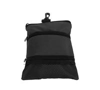 Ball Bag, Tee Bag, Heavy Duty Portable Tee Holder with 3 Pockets Tee Bag Pouch Accessories Bag for Daily Use Black