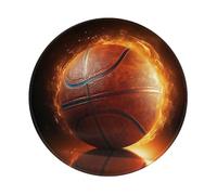 Ball Basketball Mouse Pad with Anti-fray Stitching, Waterproof Gaming Mouse Mat for Men Women Non-Slip Rubber Base Round Computer Mousepad for Office Desk Accessories 8in