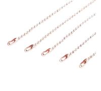 Ball Bead Chain 10pcs Colorful Ball Bead Chains for DIY Necklace Jewelry Making Findings 1.5mm Beads Chain with Connector 68cm(Rose Gold)