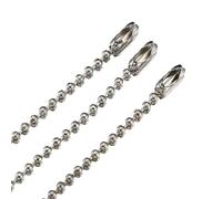 Ball Bead Chain 10pcs Stainless Steel Ball Beading Chains 8-20cm Connector for Key Chain/Dolls/Label DIY Bracelet Jewelry Making Accessorise(2.4mm Ball,10cm)