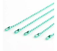 Ball Beads Chain， 100pcs Metal Hanging Chains for DIY Necklace Jewelry Making with 1.5mm Beads and Connectors 68cm for Tag(Green)