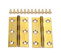 Ball Bearing Door Hinge 2pcs Brass Hinges W/Screws 4/6 Holes Golden Use for Decor Cabinet Door Furniture Wood Jewelry Box Wine Case(62x32mm)