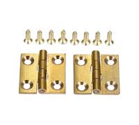 Ball Bearing Door Hinge 2pcs Brass Hinges W/Screws 4/6 Holes Golden Use for Decor Cabinet Door Furniture Wood Jewelry Box Wine Case(25x22mm)