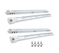 Ball Bearing Drawer Runners Roller Drawer Runners Slides Pack of 1 Pair Metal Bottom Mount 38kg Load White 250mm-550mm(20inch(500mm))